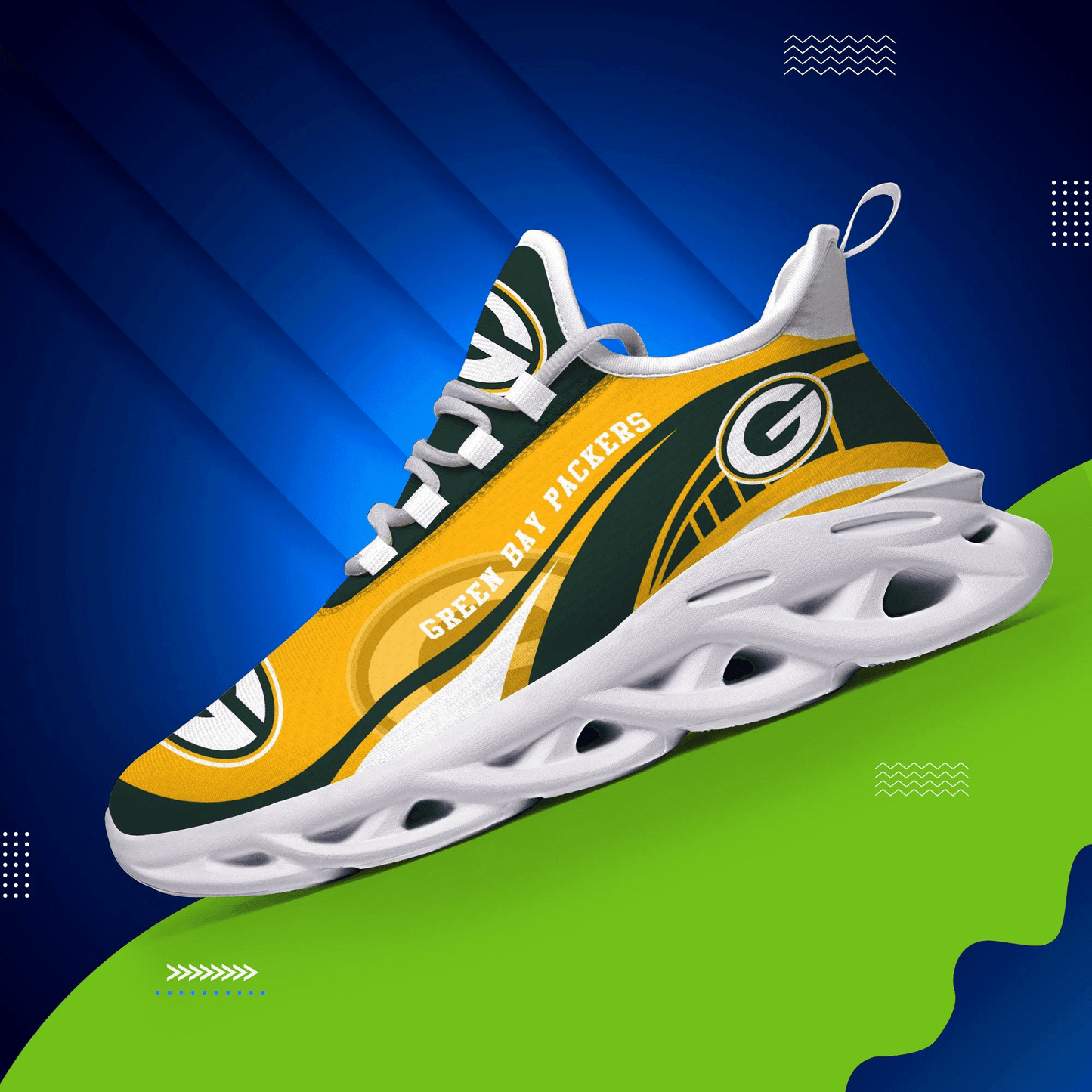 Ideafootwear Green Bay Packers NFL Max Soul Shoes Sneakers For Men And Women