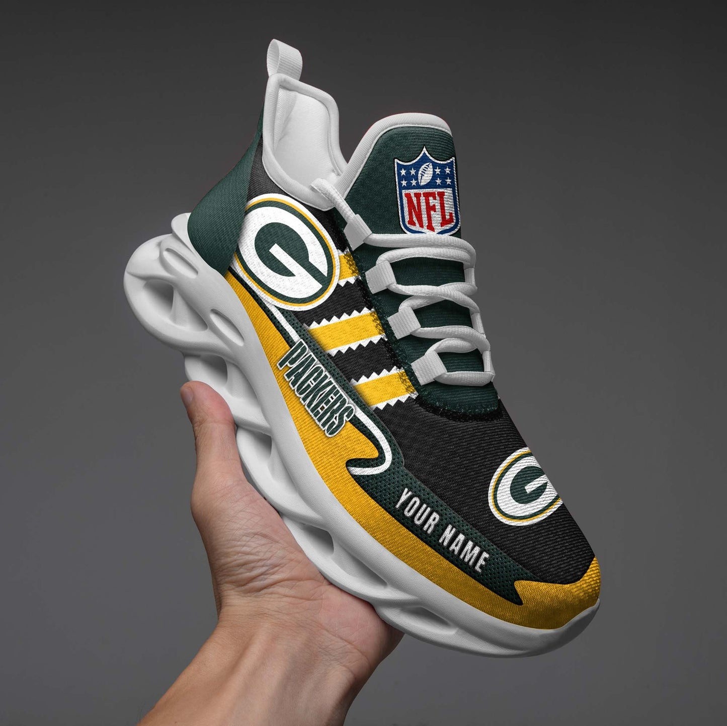 Ideafootwear Green Bay Packers NFL Max Soul Shoes Sneakers For Men And Women