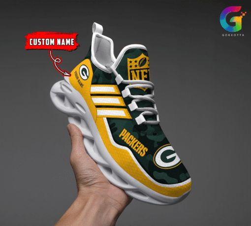 Ideafootwear Green Bay Packers NFL Max Soul Shoes Sneakers For Men And Women