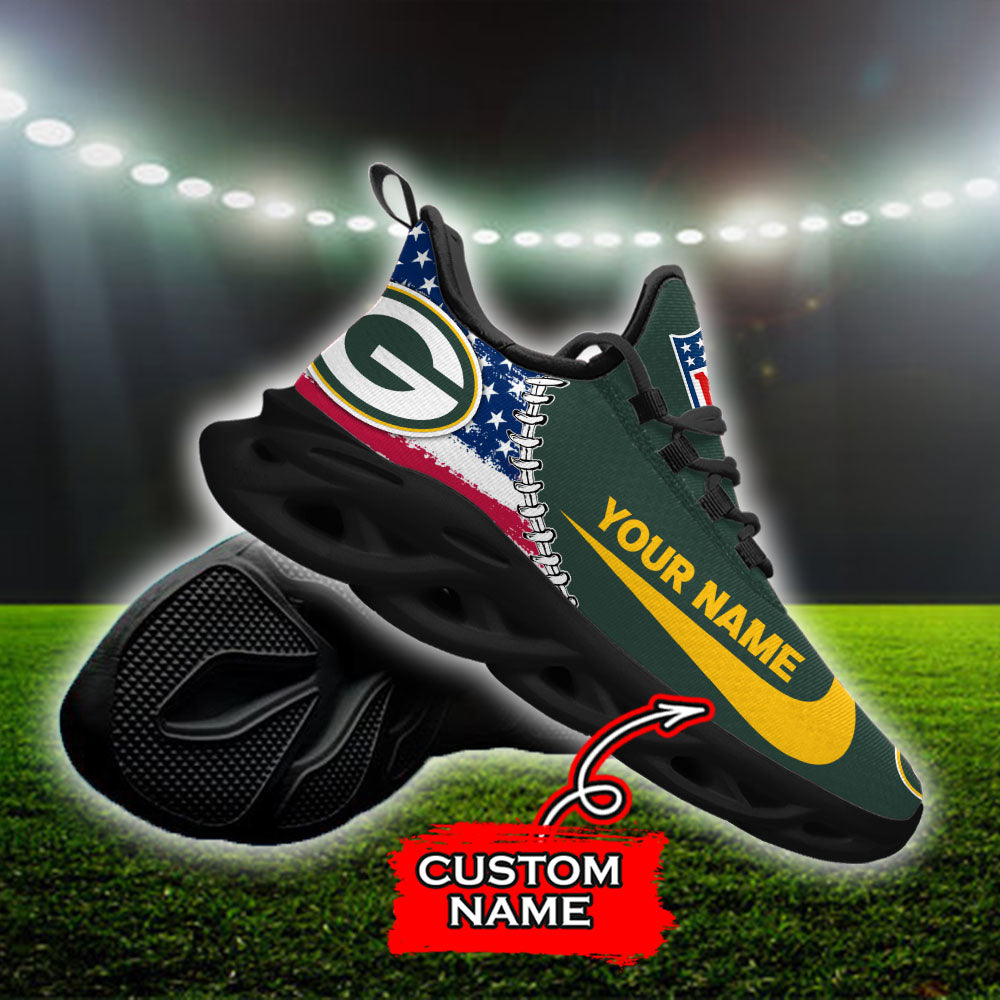 Ideafootwear Green Bay Packers NFL Max Soul Shoes Sneakers For Men And Women
