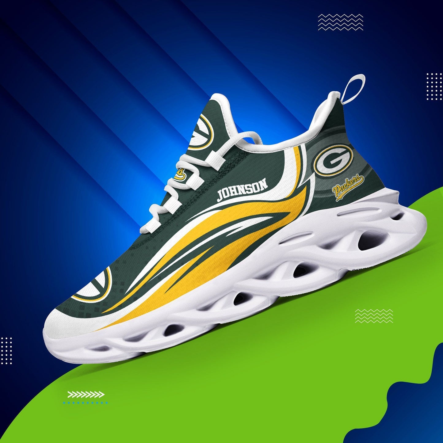 Ideafootwear Green Bay Packers NFL Max Soul Shoes Sneakers For Men And Women