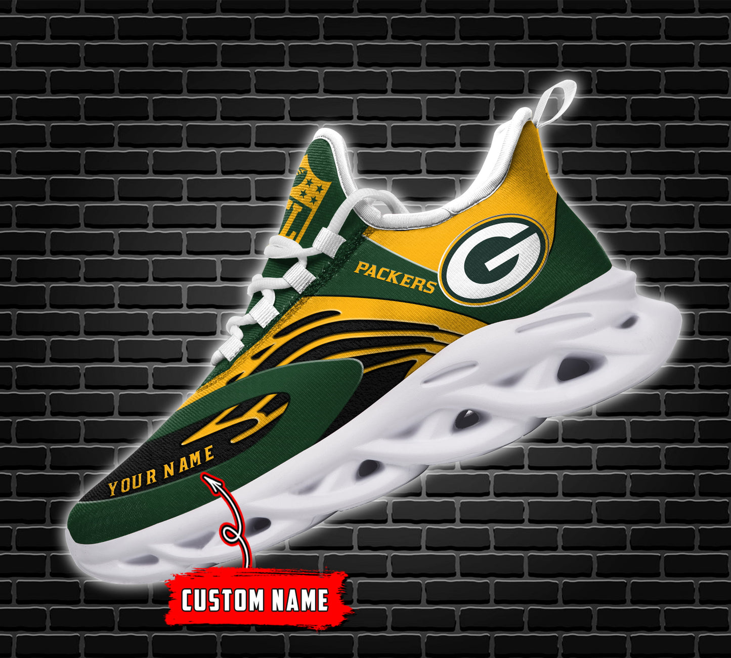 Ideafootwear Green Bay Packers NFL Max Soul Shoes Sneakers For Men And Women