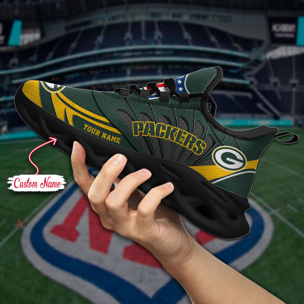 Ideafootwear Green Bay Packers NFL Max Soul Shoes Sneakers For Men And Women