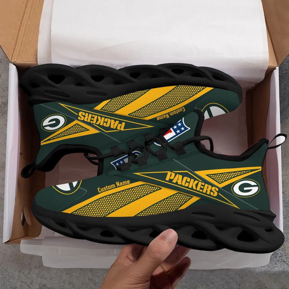 Ideafootwear Green Bay Packers NFL Max Soul Shoes Sneakers For Men And Women