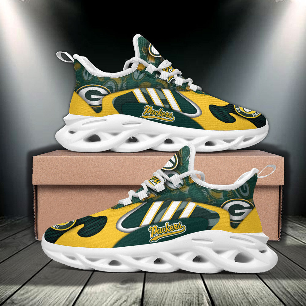 Ideafootwear Green Bay Packers NFL Max Soul Shoes Sneakers For Men And Women