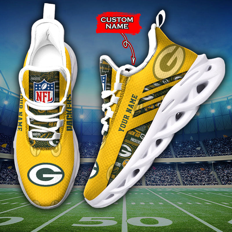Ideafootwear Green Bay Packers NFL Max Soul Shoes Sneakers For Men And Women