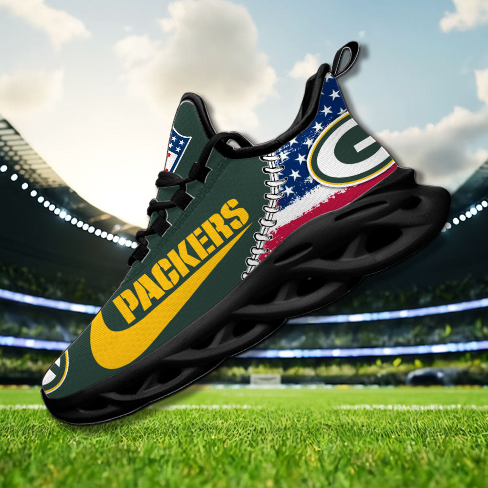 Ideafootwear Green Bay Packers NFL Max Soul Shoes Sneakers For Men And Women
