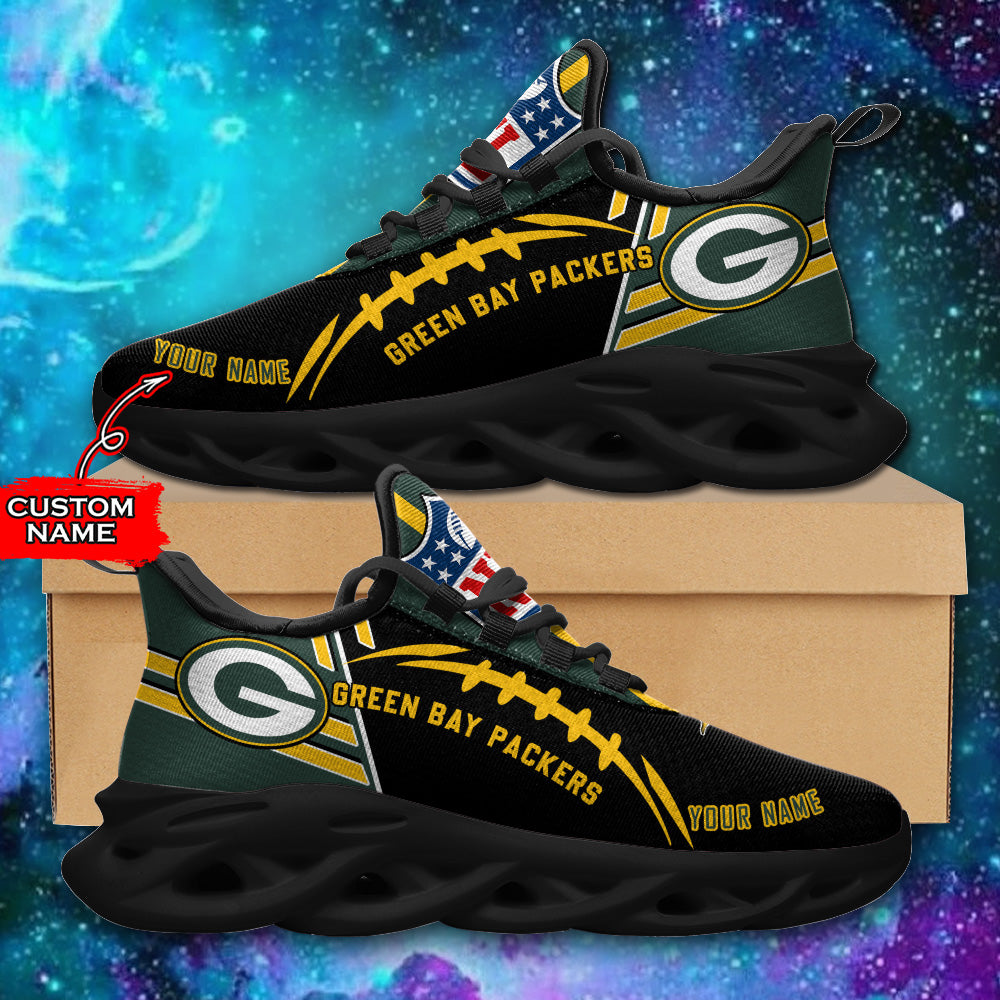 Ideafootwear Green Bay Packers NFL Max Soul Shoes Sneakers For Men And Women