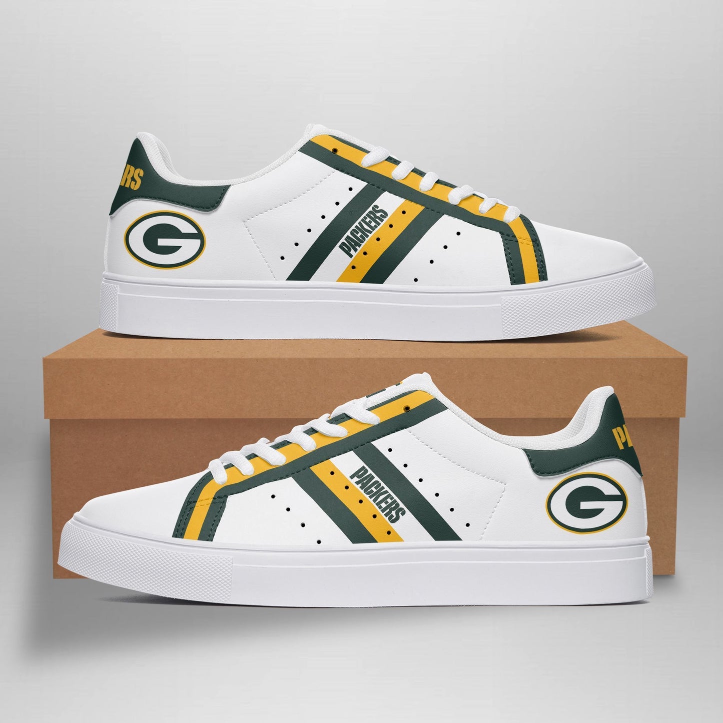 Ideafootwear Green Bay Packers Skate Stan Shoes Sneakes For Men And Women