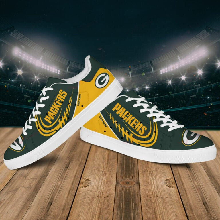 Ideafootwear Green Bay Packers Skate Stan Shoes Sneakes For Men And Women