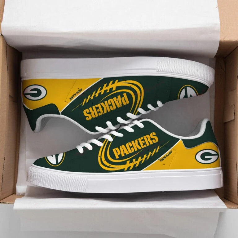 Ideafootwear Green Bay Packers Skate Stan Shoes Sneakes For Men And Women