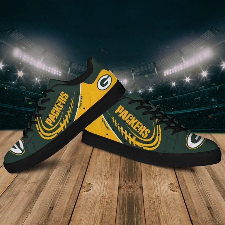 Ideafootwear Green Bay Packers Skate Stan Shoes Sneakes For Men And Women