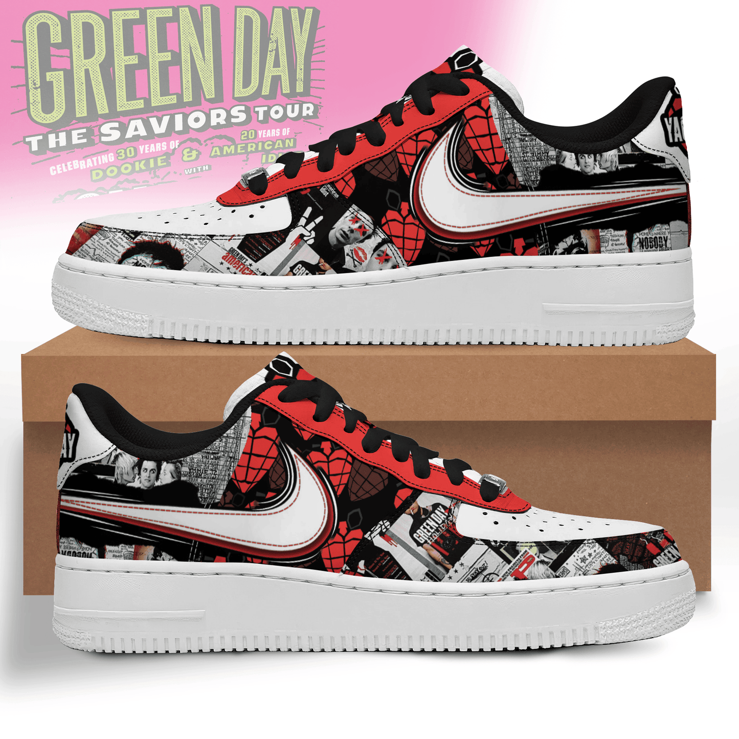 Ideafootwear Green Day Air Low-Top Sneakers Shoes For Men And Women