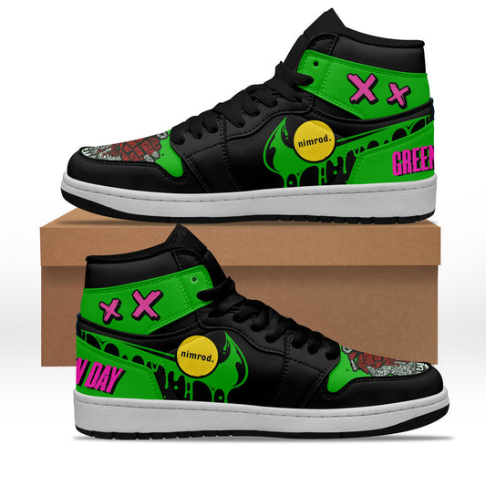 Ideafootwear Green Day AJ1 High Sneakers Shoes For Men And Women