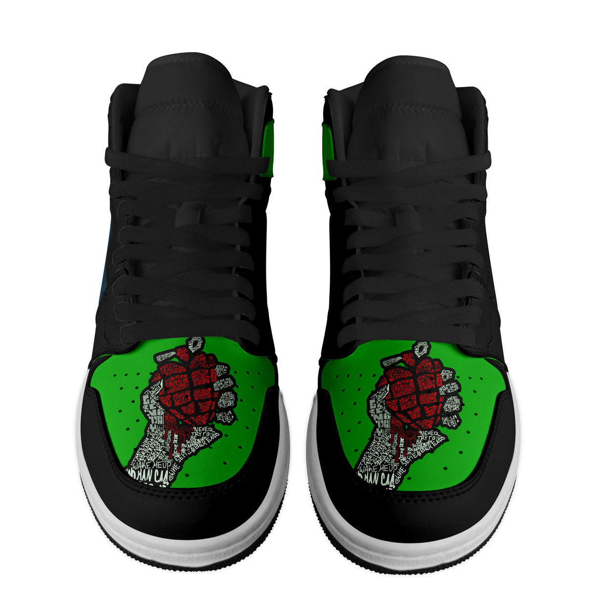 Ideafootwear Green Day AJ1 High Sneakers Shoes For Men And Women