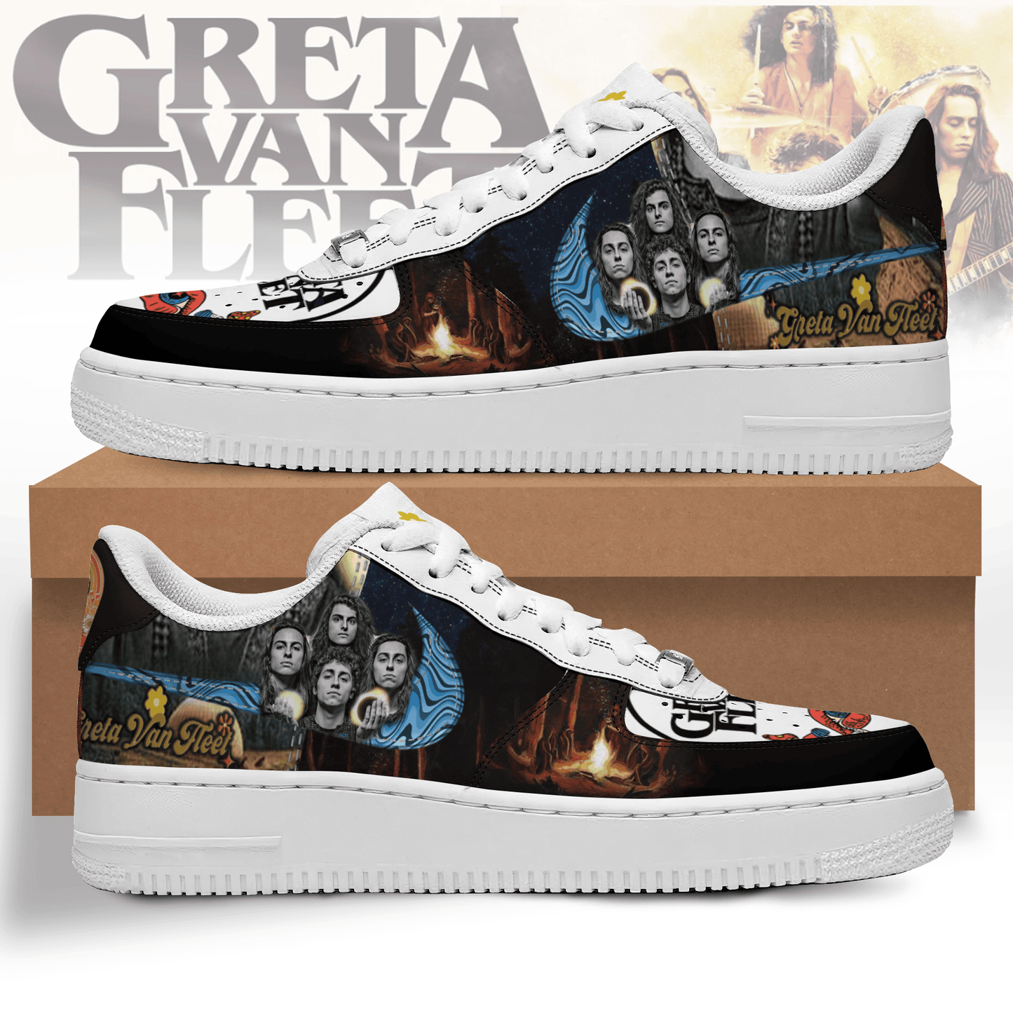 Ideafootwear Greta Van Fleet Air Low-Top Sneakers Shoes For Men And Women