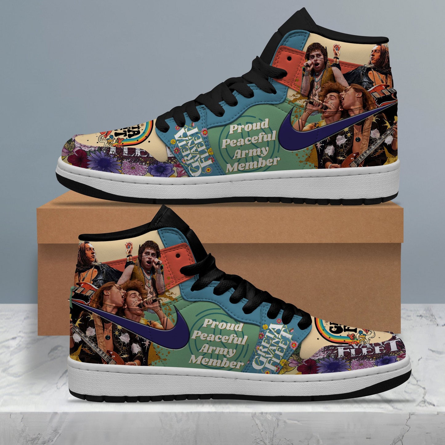 Ideafootwear Greta Van Fleet AJ1 High Sneakers Shoes For Men And Women