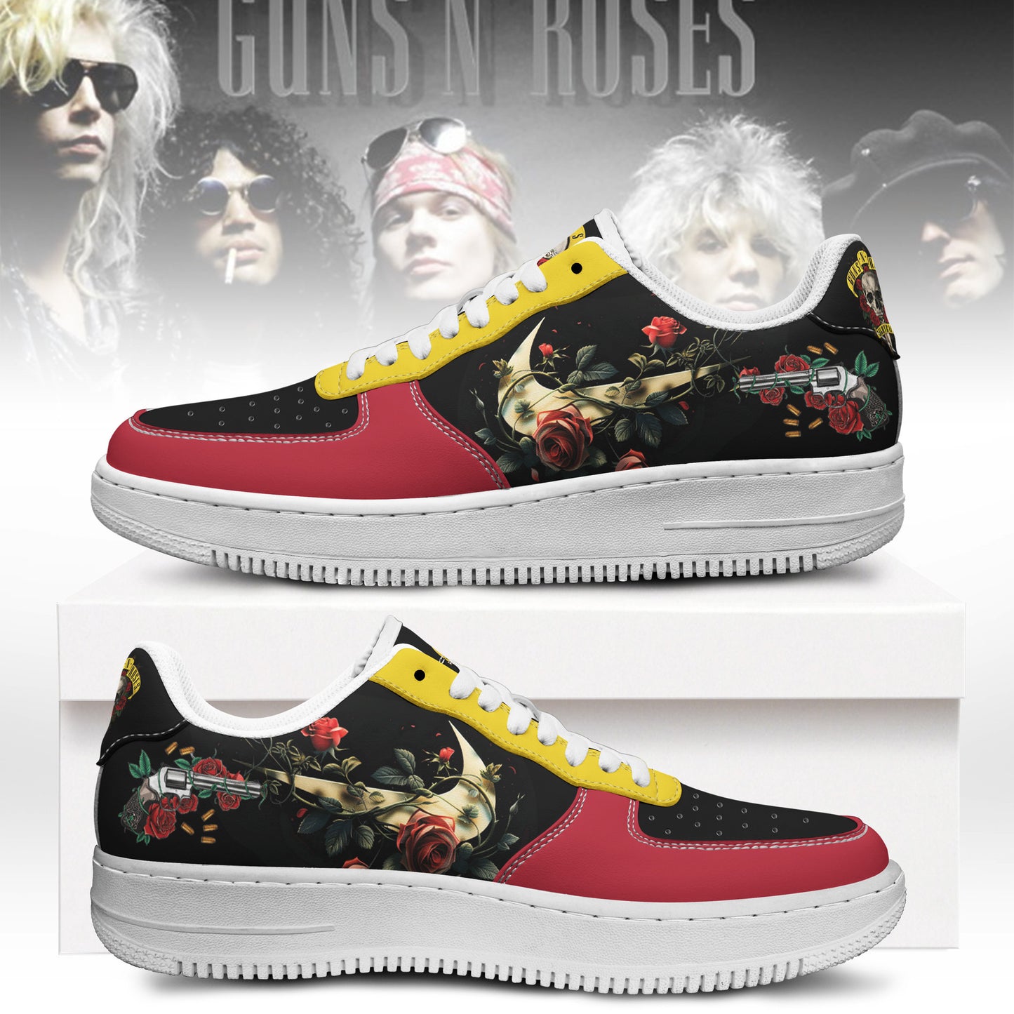 Ideafootwear Guns N' Roses Air Low-Top Sneakers Shoes For Men And Women
