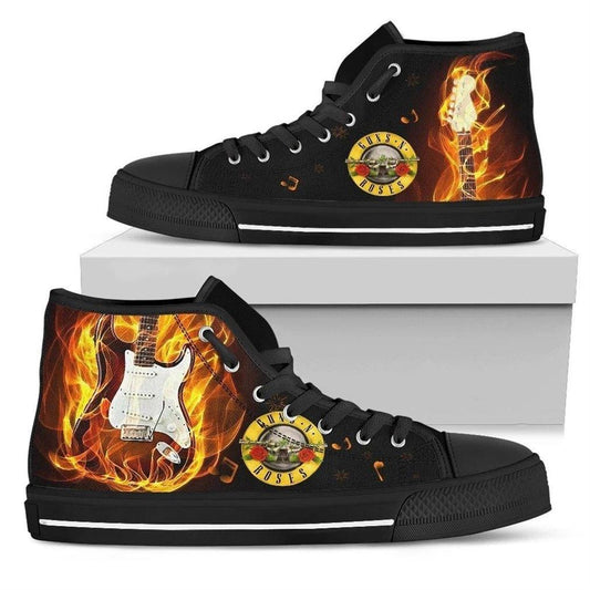 Ideafootwear Guns N' Roses High Top Canvas Sneakers Shoes For Men And Women