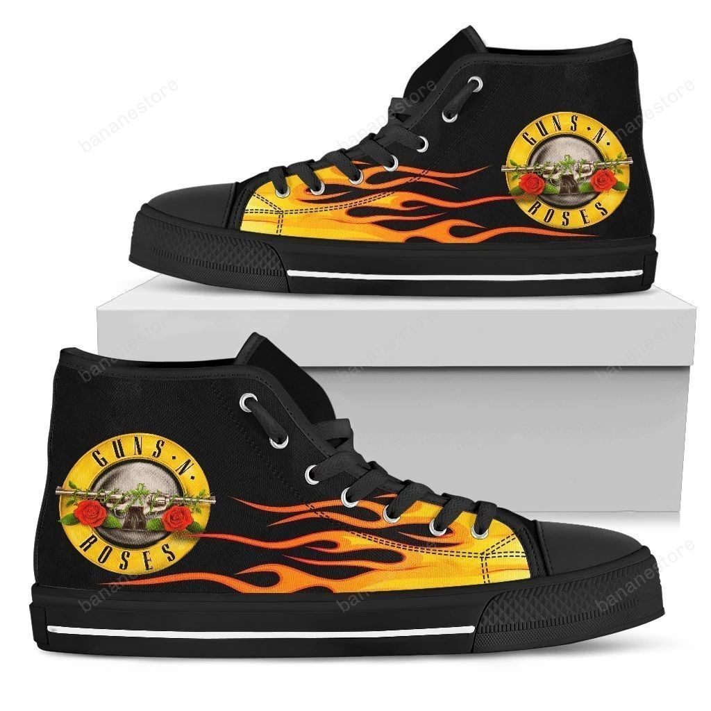 Ideafootwear Guns N' Roses High Top Canvas Sneakers Shoes For Men And Women