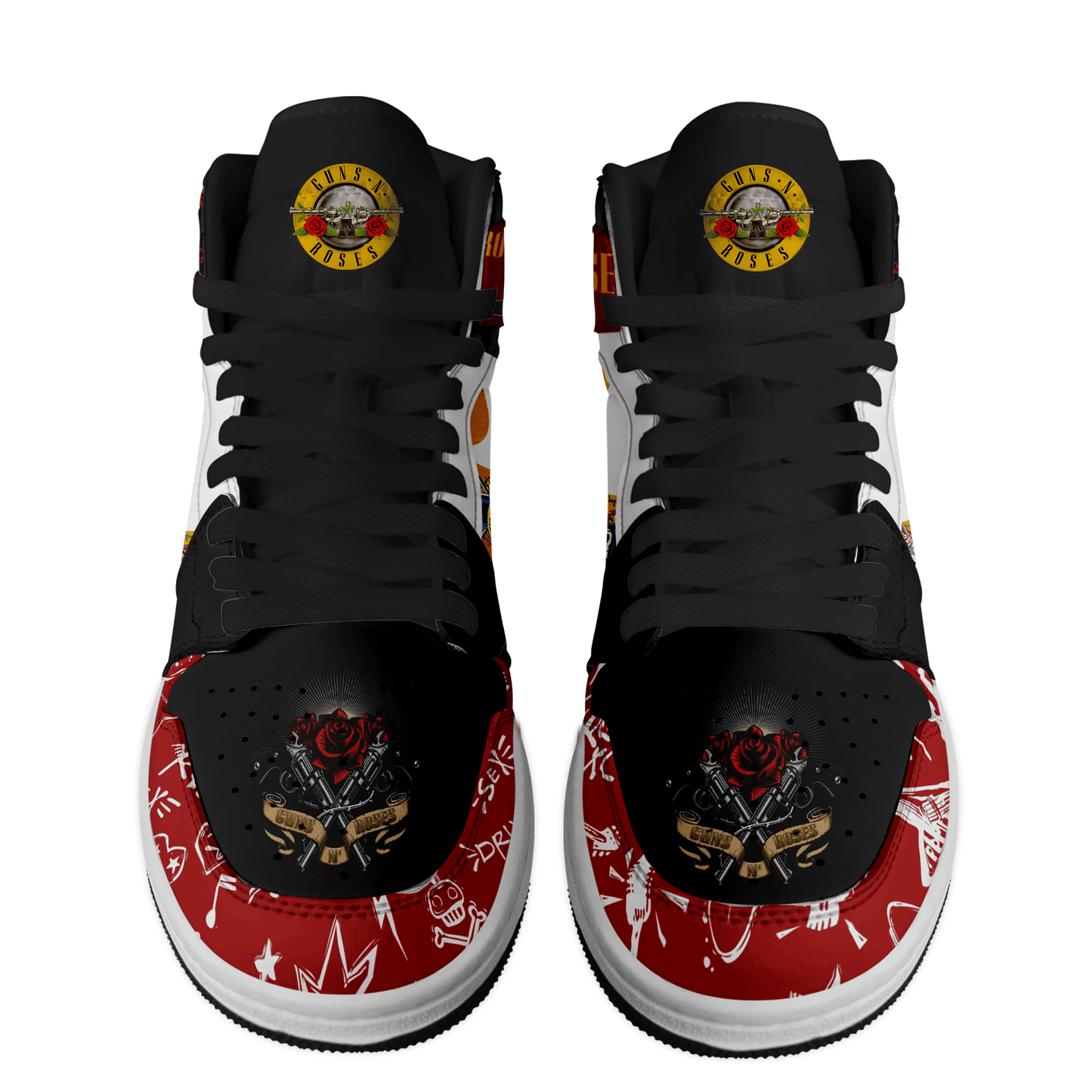 Ideafootwear Guns Nâ€™ Roses AJ1 High Sneakers Shoes For Men And Women