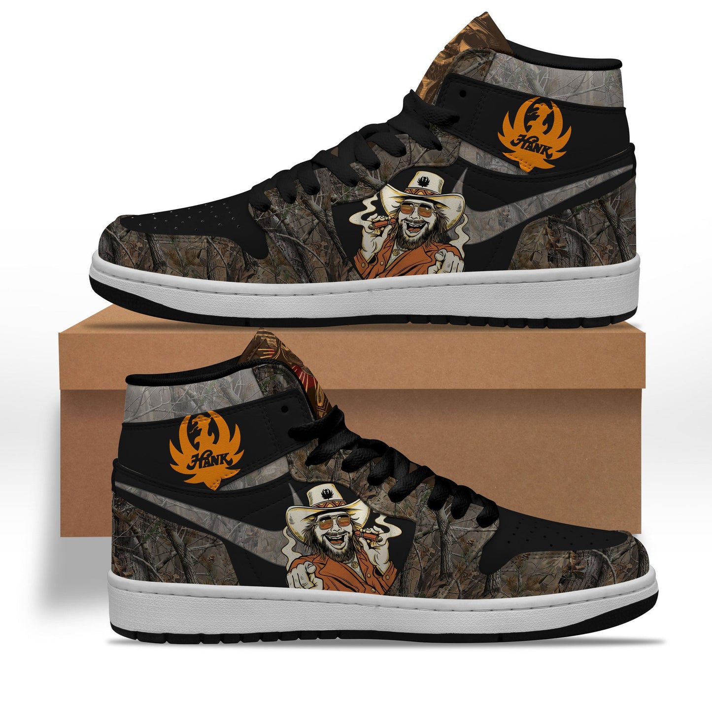 Ideafootwear Hank Williams Jr AJ1 High Sneakers Shoes For Men And Women