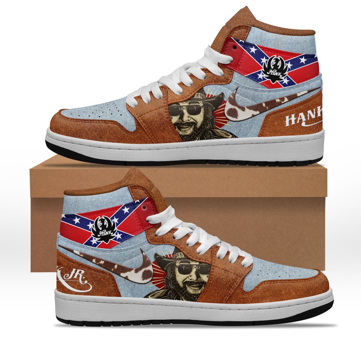 Ideafootwear Hank Williams Jr AJ1 High Sneakers Shoes For Men And Women