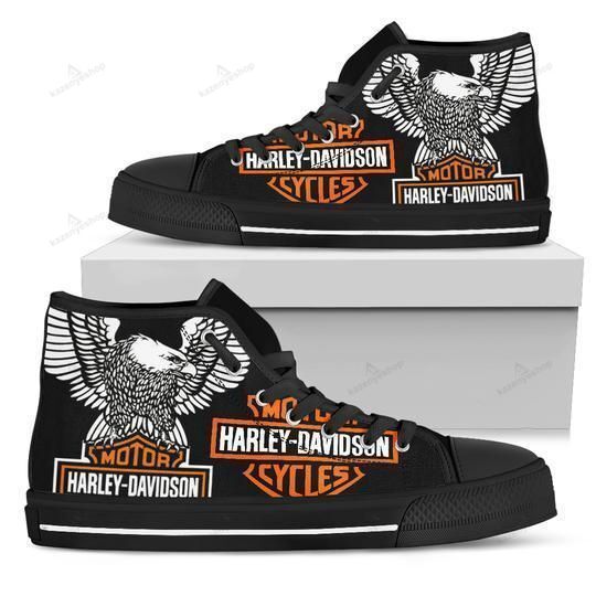 Ideafootwear Harley-Davidson High Top Canvas Sneakers Shoes For Men And Women