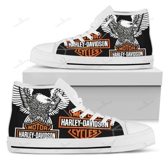 Ideafootwear Harley-Davidson High Top Canvas Sneakers Shoes For Men And Women