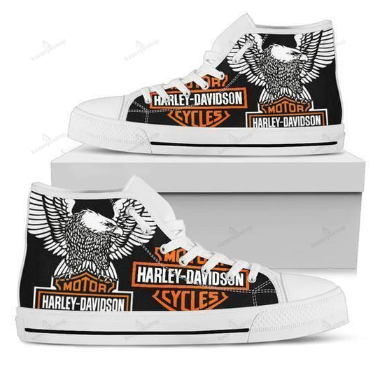 Ideafootwear Harley-Davidson High Top Canvas Sneakers Shoes For Men And Women