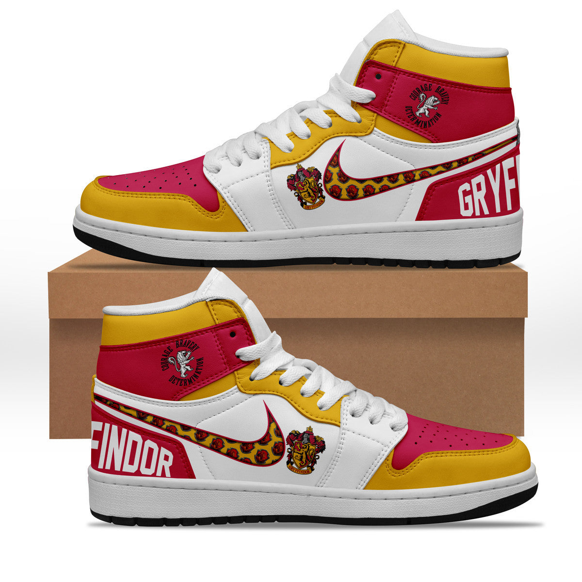 Ideafootwear Harry Potter AJ1 High Sneakers Shoes For Men And Women