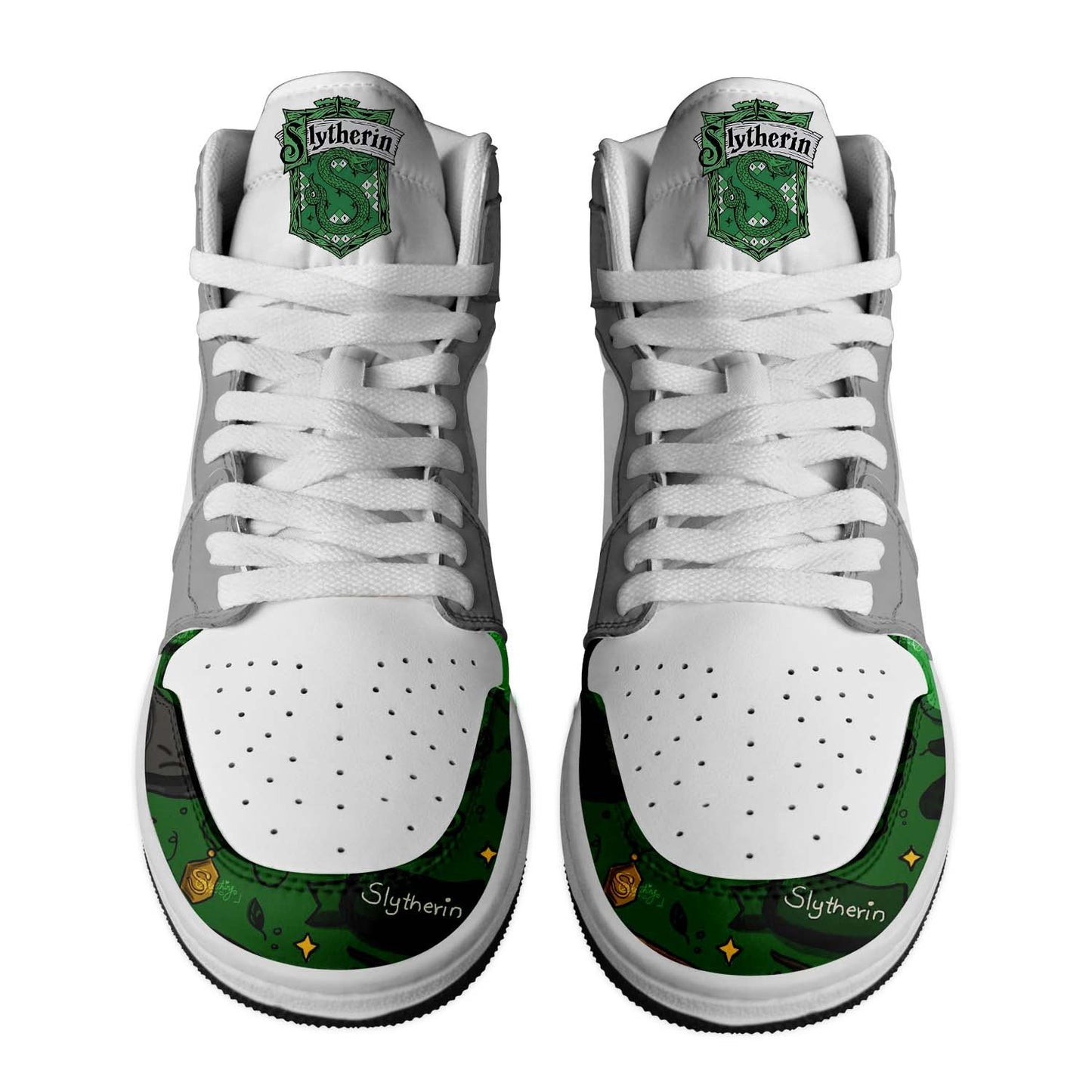 Ideafootwear Harry Potter Slytherin AJ1 High Sneakers Shoes For Men And Women