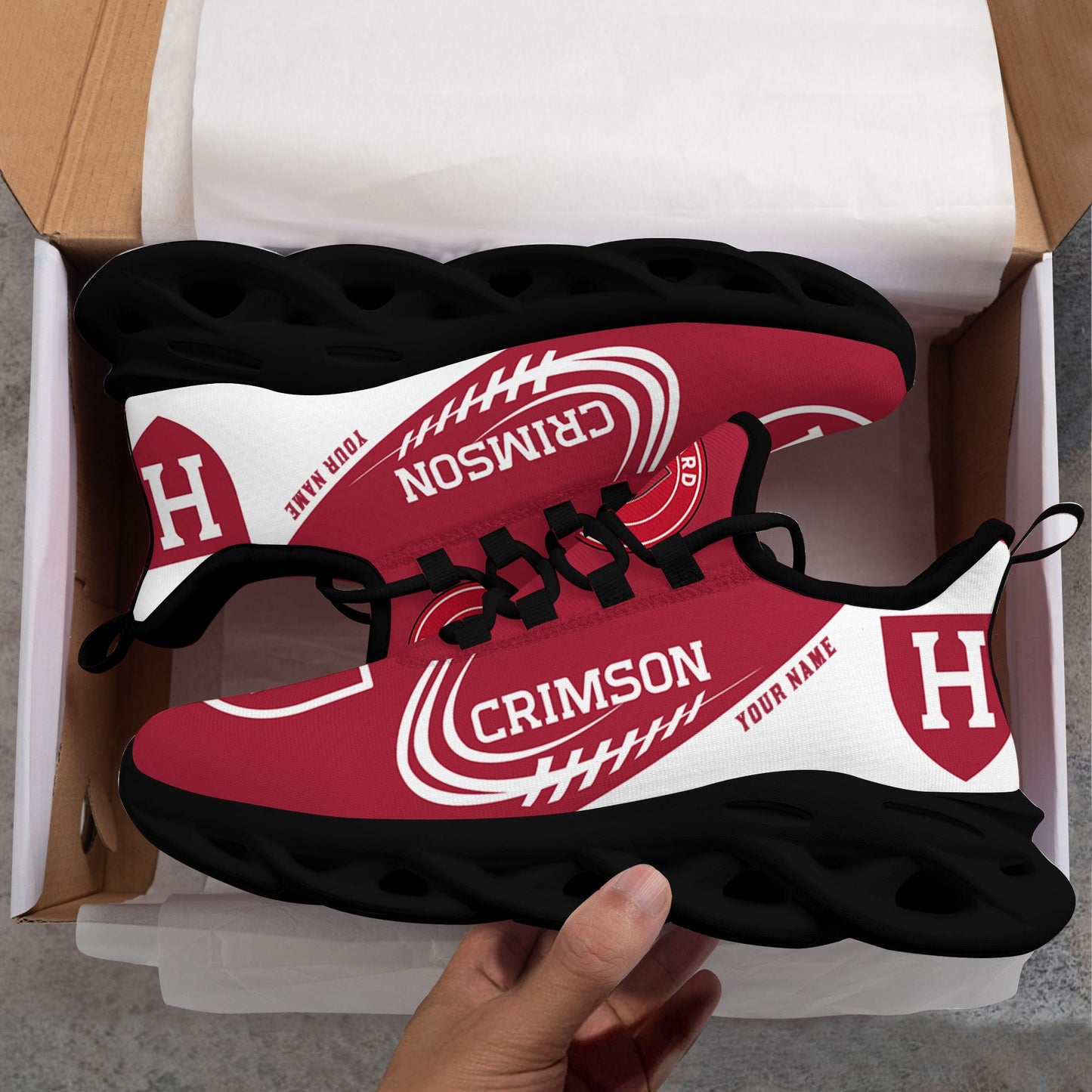 Ideafootwear Harvard Crimson Max Soul Shoes Sneakers For Men And Women