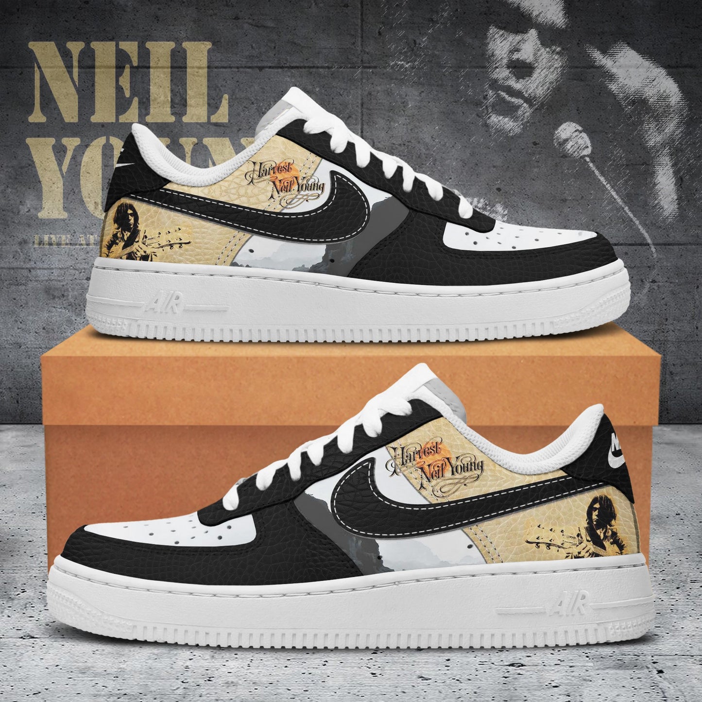 Ideafootwear Harvest Neil Young Air Low-Top Sneakers Shoes For Men And Women