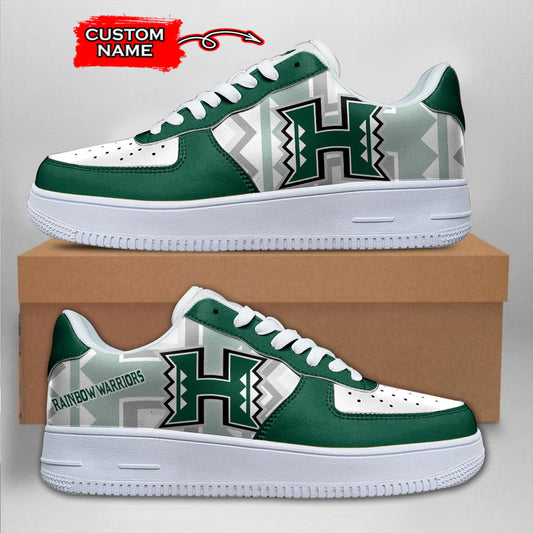 Ideafootwear Hawaii Rainbow Warriors NCAA Air Low-Top Sneakers Shoes For Men And Women