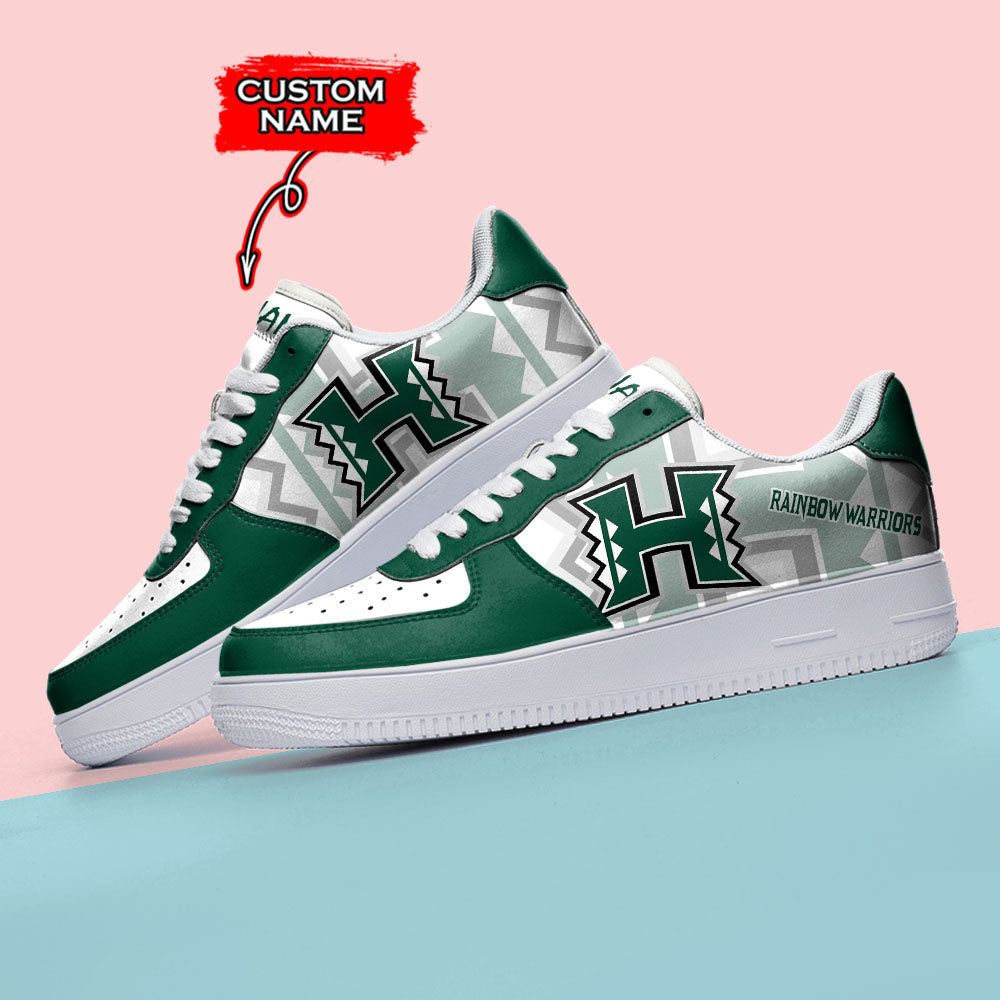 Ideafootwear Hawaii Rainbow Warriors NCAA Air Low-Top Sneakers Shoes For Men And Women