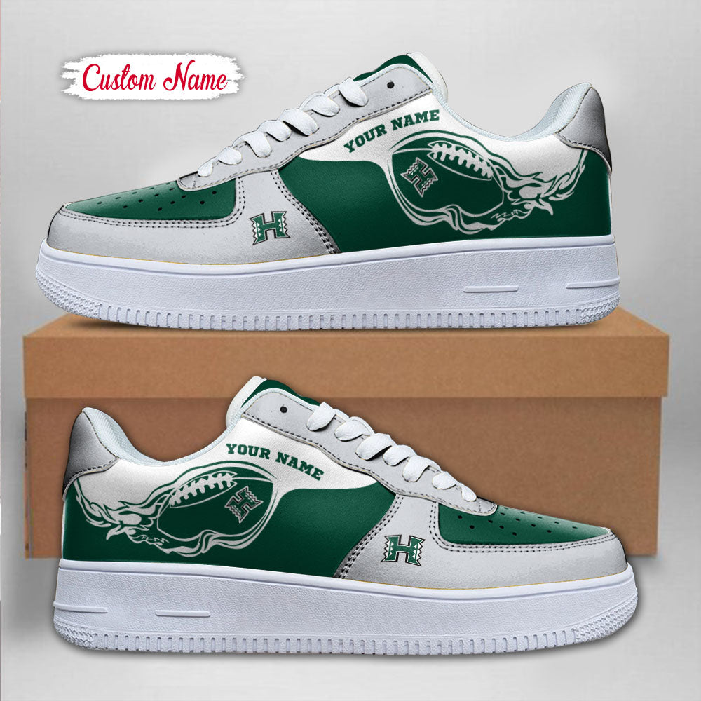 Ideafootwear Hawaii Rainbow Warriors NCAA Air Low-Top Sneakers Shoes For Men And Women