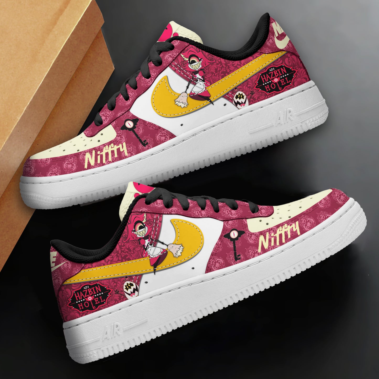 Ideafootwear Hazbin Hotel Air Low-Top Sneakers Shoes For Men And Women