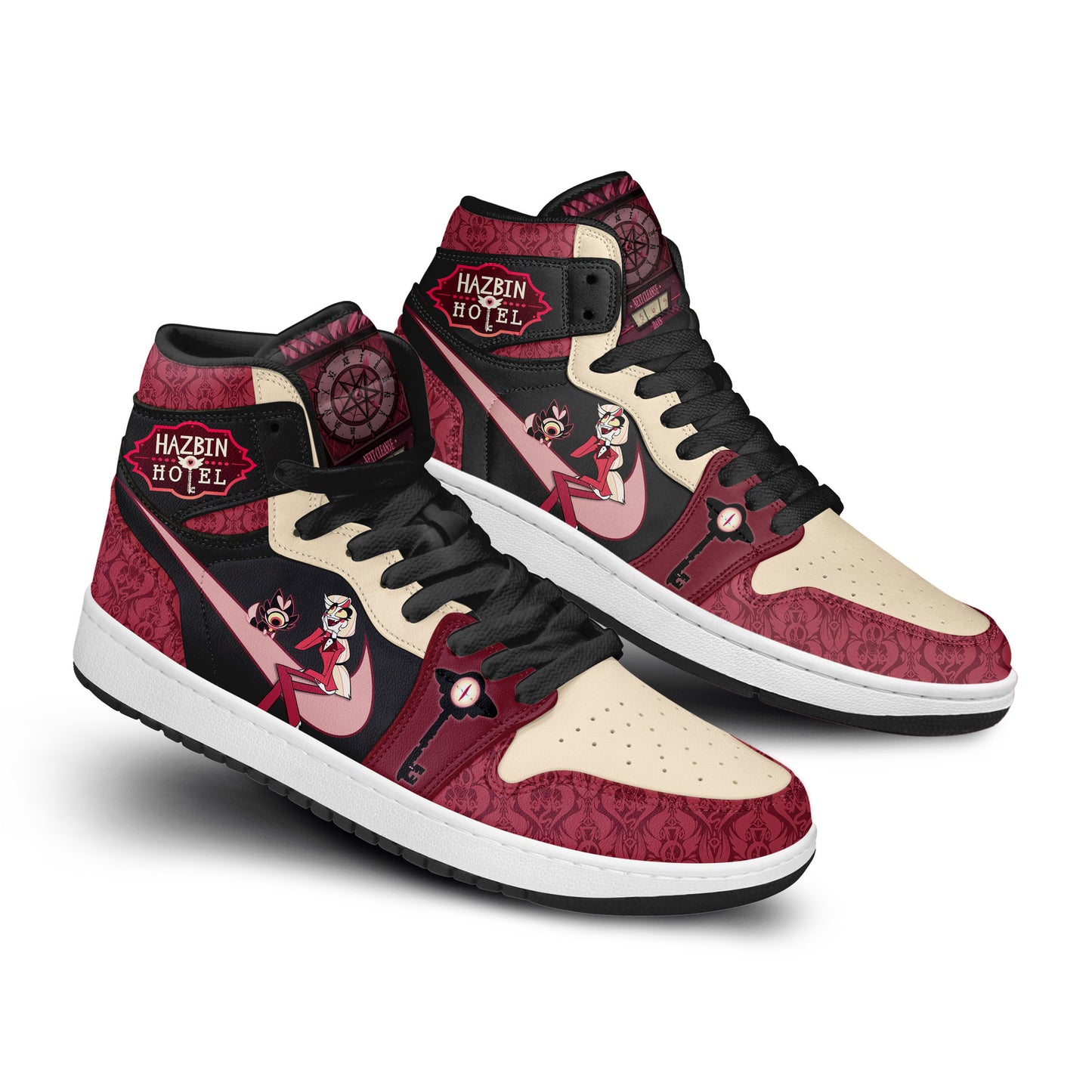 Ideafootwear Hazbin Hotel AJ1 High Sneakers Shoes For Men And Women