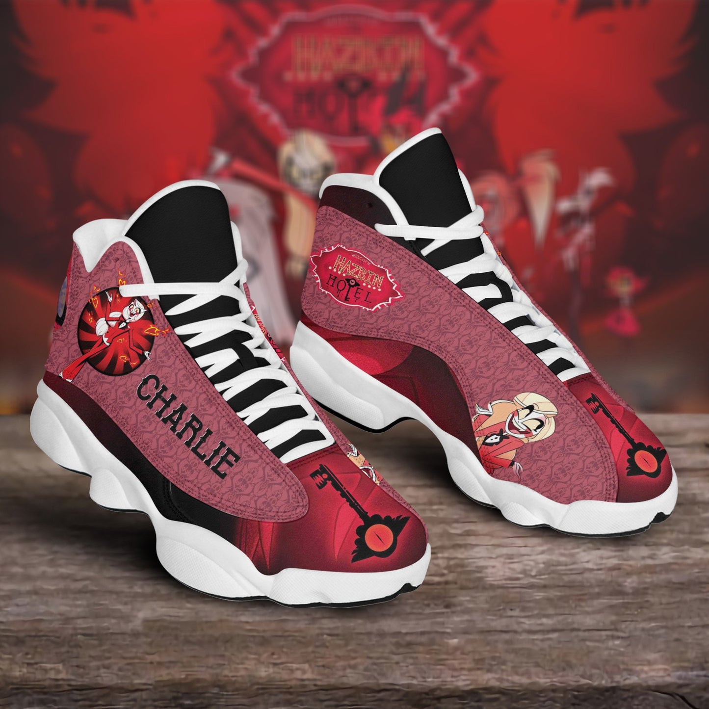 Ideafootwear Hazbin Hotel AJ13 Sneakers Shoes For Men And Women