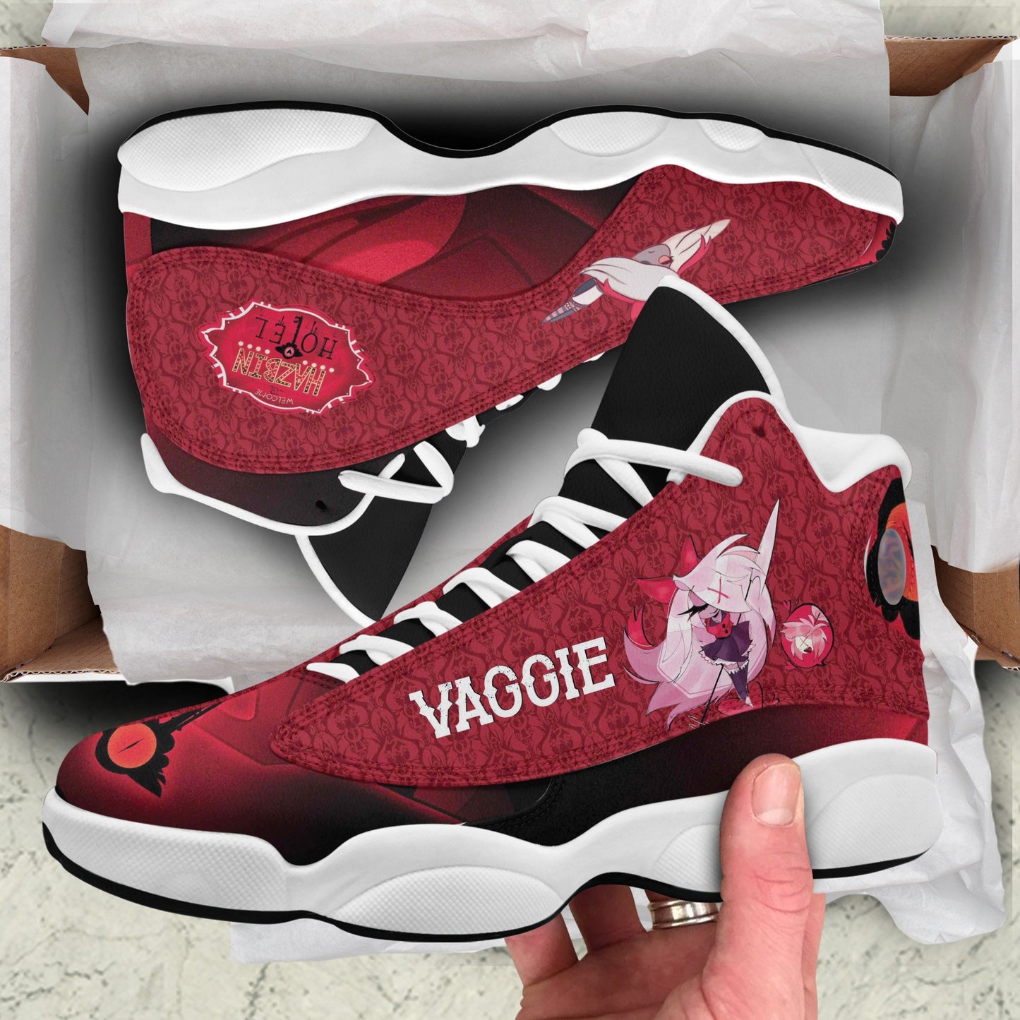 Ideafootwear Hazbin Hotel AJ13 Sneakers Shoes For Men And Women