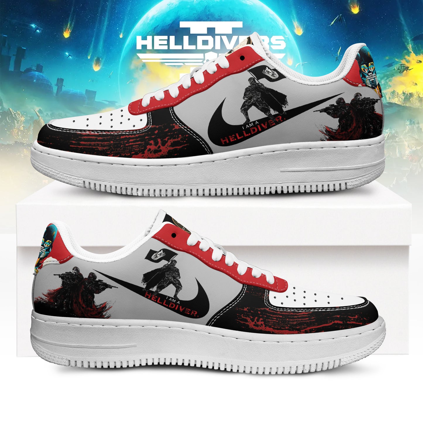 Ideafootwear Helldivers Air Low-Top Sneakers Shoes For Men And Women