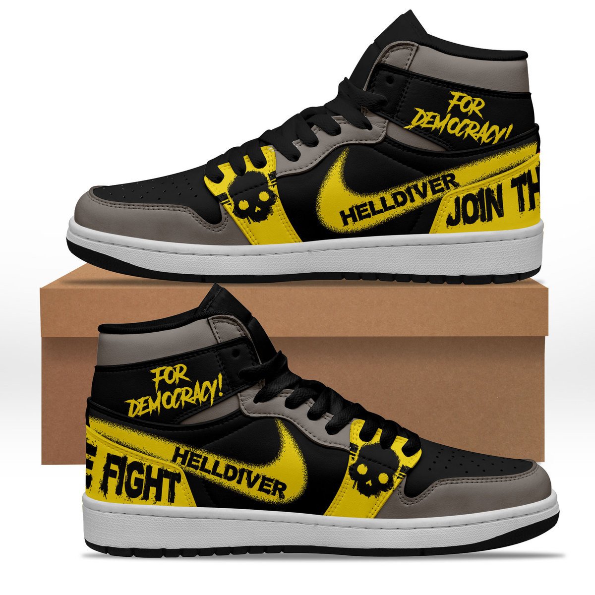 Ideafootwear Helldivers AJ1 High Sneakers Shoes For Men And Women