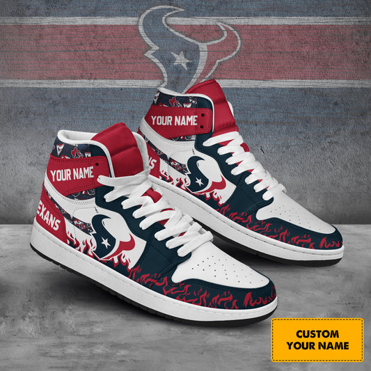 Ideafootwear Houston Texans AJ1 High Sneakers Shoes For Men And Women
