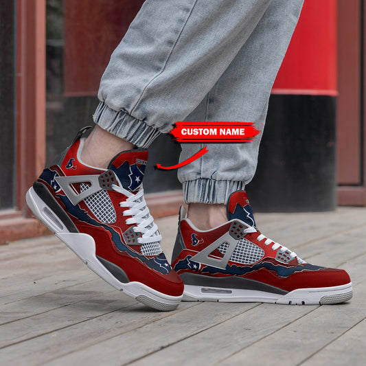 Ideafootwear Houston Texans AJ4 Sneakers Shoes For Men And Women