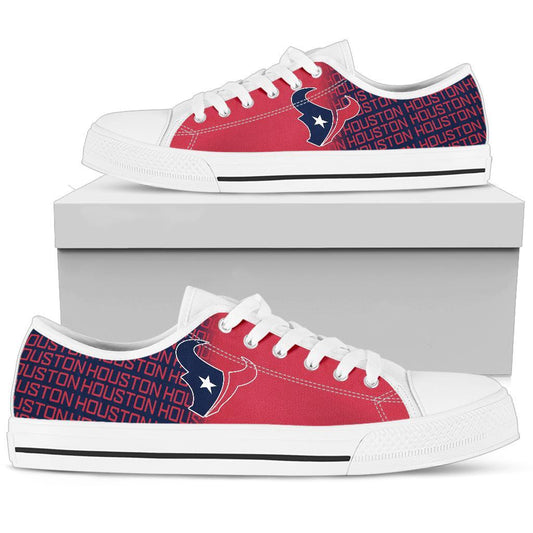 Ideafootwear Houston Texans Low Top Canvas Sneakers Shoes For Men And Women