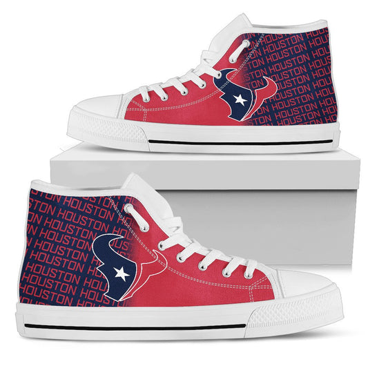Ideafootwear Houston Texans High Top Canvas Sneakers Shoes For Men And Women