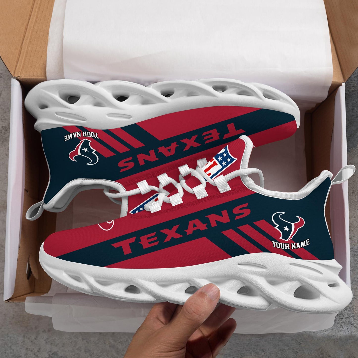 Ideafootwear Houston Texans Max Soul Shoes Sneakers For Men And Women