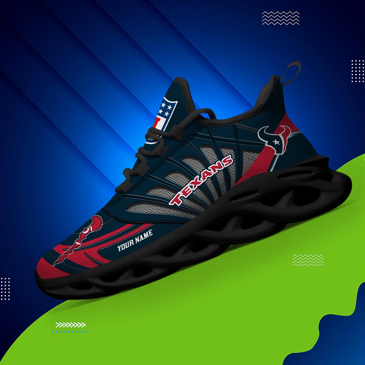 Ideafootwear Houston Texans Max Soul Shoes Sneakers For Men And Women