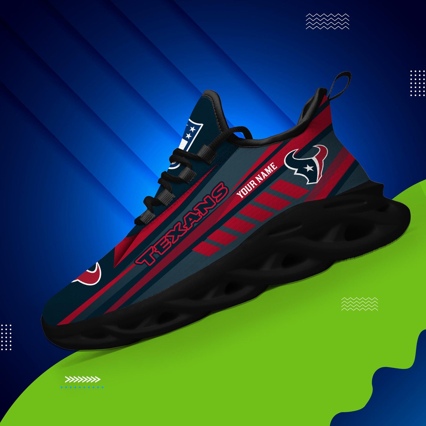 Ideafootwear Houston Texans Max Soul Shoes Sneakers For Men And Women